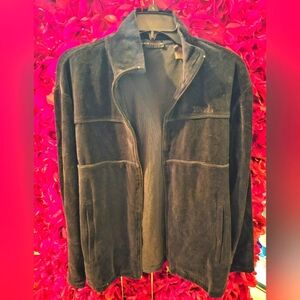 Perry Ellis Men's Black Microfiber Track Jacket Like New